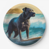 ケインコルソビーチ絵を描サーフィン ペーパープレート (正面)