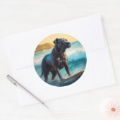 ケインコルソビーチ絵を描サーフィン ラウンドシール (封筒)