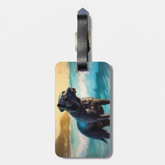 ケインコルソビーチ絵を描サーフィン ラゲッジタグ (裏面縦)