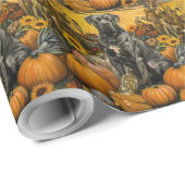 ケインコルソ犬の秋の収穫感謝祭 ラッピングペーパー (ロールコーナー)