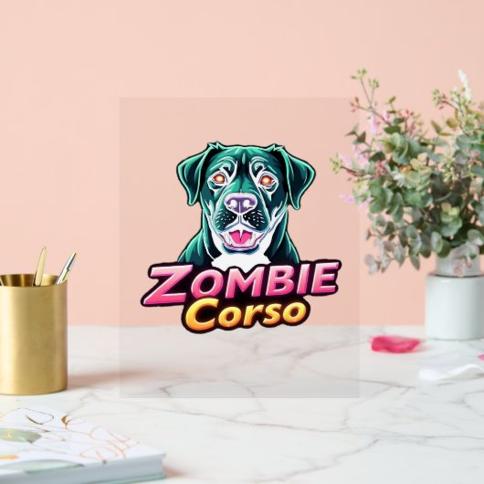 ケインコーソイタリアンマスティフゾンビドッグハロウィーンEs アクリルサイン (ウェディング)