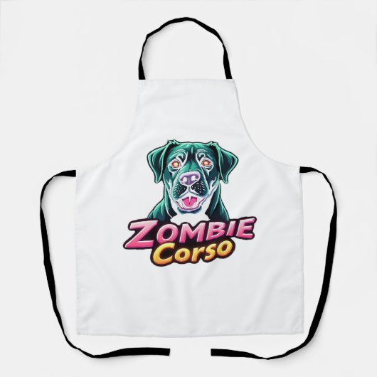ケインコーソイタリアンマスティフゾンビドッグハロウィーンEs エプロン (正面)