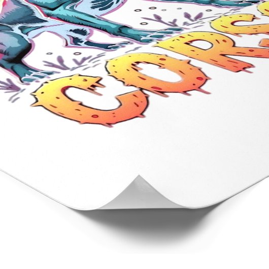 ケインコーソイタリアンマスティフゾンビドッグハロウィーンEs ポスター (角)