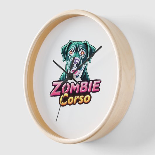 ケインコーソイタリアンマスティフゾンビドッグハロウィーンEs 壁時計 (傾斜)
