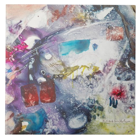 ケイCassillのセラミックタイル: "魚揚げ物" タイル (正面)