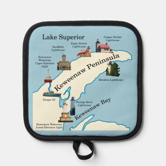 ケウェノー半島ライトハウスポットホルダー 鍋敷き (正面)