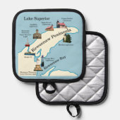 ケウェノー半島ライトハウスポットホルダー 鍋敷き (正面/裏面)