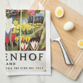 ケウケンホフガーデンズホランドチューリップヴィンテージ キッチンタオル (四つ折り)