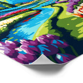 ケウケンホフガーデンズヴィンテージ旅行イラストレーション ポスター (角)