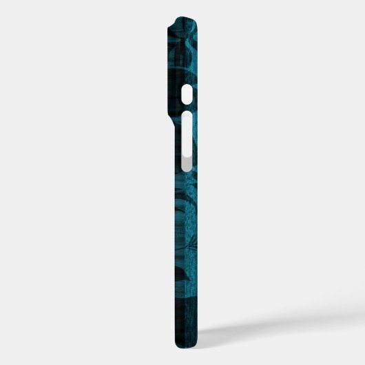 ケオカビーチフェイクウッドサーフボードティール(緑がかった色) Case-Mate iPhoneケース (裏面 / 左)