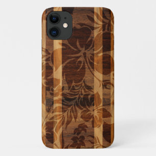 ケオカビーチフェイクウッドサーフボード iPhone 11 ケース