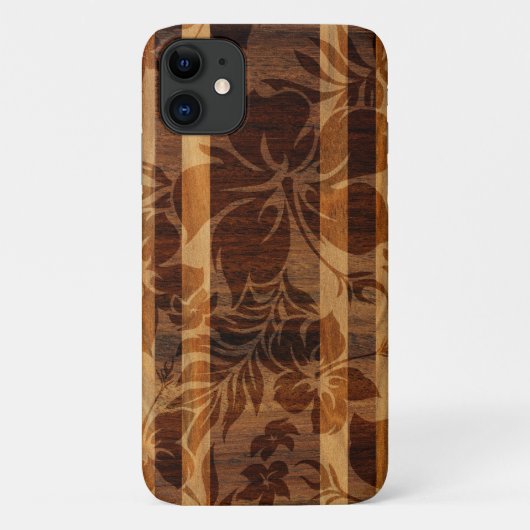 ケオカビーチフェイクウッドサーフボード Case-Mate iPhoneケース (裏面)