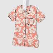 ケオーニハワイアンモンステラリーフダマスクアロハシャツ オーナメント (正面)