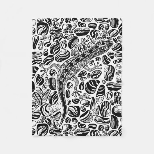 ケコと小石 フリースブランケット (正面)