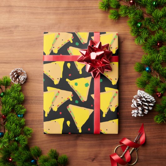 ケサディラスメキシカンパターン（の模様が）ある食品 ラッピングペーパー (クリスマスギフト)