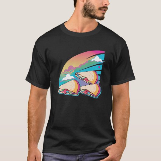 ケサディラスVAPORWAVEレトロウェーブエティック Tシャツ (正面)