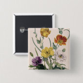 ケシおよびアネモネ 缶バッジ (正面&裏面)