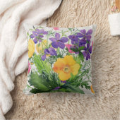 ケシおよびゼラニウム クッション (ブランケット)