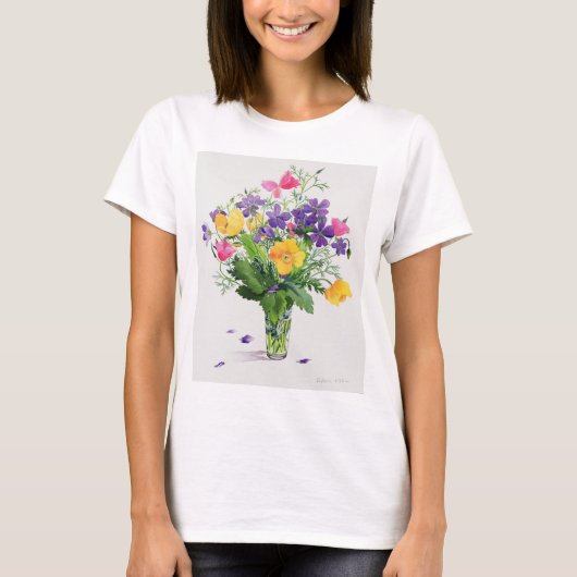 ケシおよびゼラニウム Tシャツ (正面)