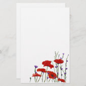 ケシおよび独身ボタン 便箋 (正面/裏面)