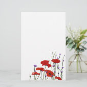 ケシおよび独身ボタン 便箋 (スタンド正面)