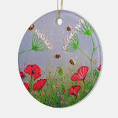 ケシおよび蜂 セラミックオーナメント (左)