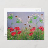 ケシおよび蜂 ポストカード (正面/裏面)