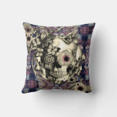 ケシおよび蝶から成っているスカル クッション (裏面)