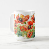 ケシかわいらしの花モノグラムのアカケシ トラベルマグ (正面左)