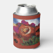 ケシで飾られた缶クーラー 缶クーラー (缶正面)