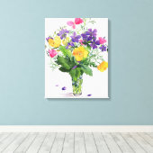 ケシとゲラニウム キャンバスプリント (インサイチュ (ウッドフロア))