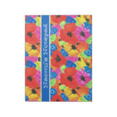 ケシとコーンフラワーカスタマイズ可能なメモ帳 ノートパッド (回転)