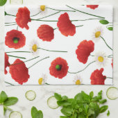 ケシとデイジー キッチンタオル (折り畳み)