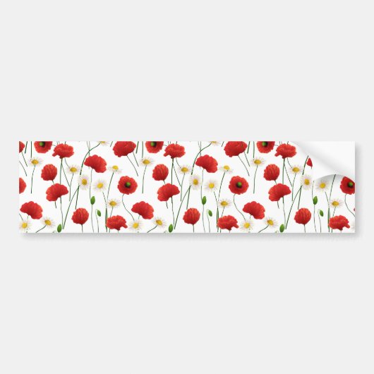 ケシとデイジー バンパーステッカー (正面)