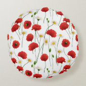 ケシとデイジー ラウンドクッション (裏面)