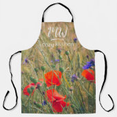 ケシとトウモロコシの花を持つ小麦畑 エプロン (正面)