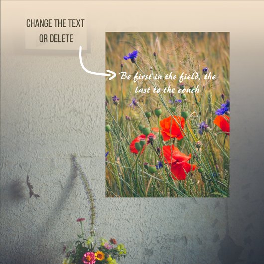 ケシとトウモロコシの花を持つ小麦畑 ポスター