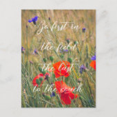 ケシとトウモロコシの花を持つ小麦畑 ポストカード (正面)