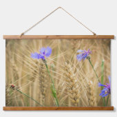 ケシとトウモロコシの花を持つ小麦畑 吊り下げ型タペストリー (正面2)