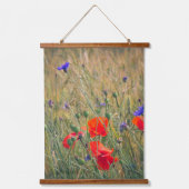 ケシとトウモロコシの花を持つ小麦畑 吊り下げ型タペストリー (正面)