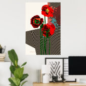 ケシとパターン ポスター (ホームオフィス)