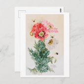 ケシとビー絵を描ズのヴィンテージ ポストカード (正面/裏面)