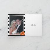 ケシとモノクロストライプのウェディング サンクス サンキューカード (内部)