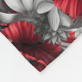 ケシとレディーバグ フリースブランケット (角)