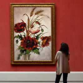 ケシと小麦の植物芸術 キャンバスプリント