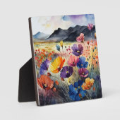 ケシと山 フォトプラーク (正面)