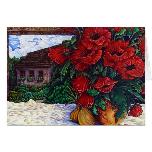 ケシと玉ねぎグリーティングカード (正面横)