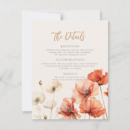 ケシと野の花詳細結婚 ノートカード