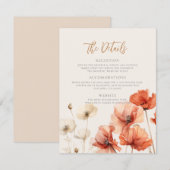 ケシと野の花詳細結婚 ノートカード (正面/裏面)