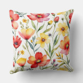 ケシと野草 クッション (裏面)